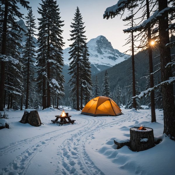 Quels sont les meilleurs conseils pour un camping en région de clairière en hiver?