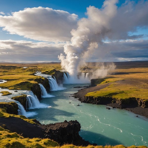 Quelle croisière propose des excursions pour voir les geysers en Islande?